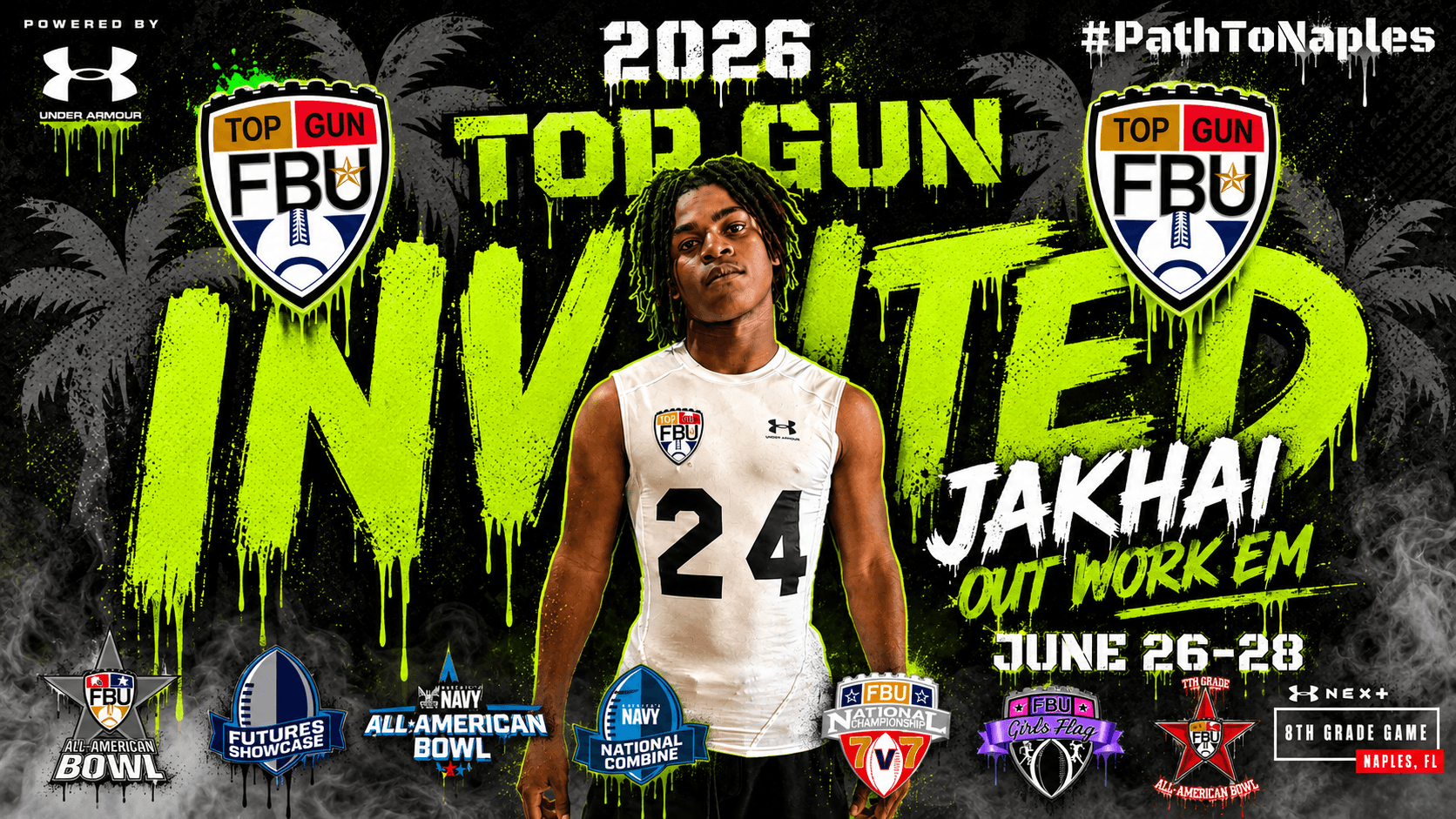 FBU Team Carolina graphic — Jakhai Ivey, 2026 Top Gun invited, June 26-28