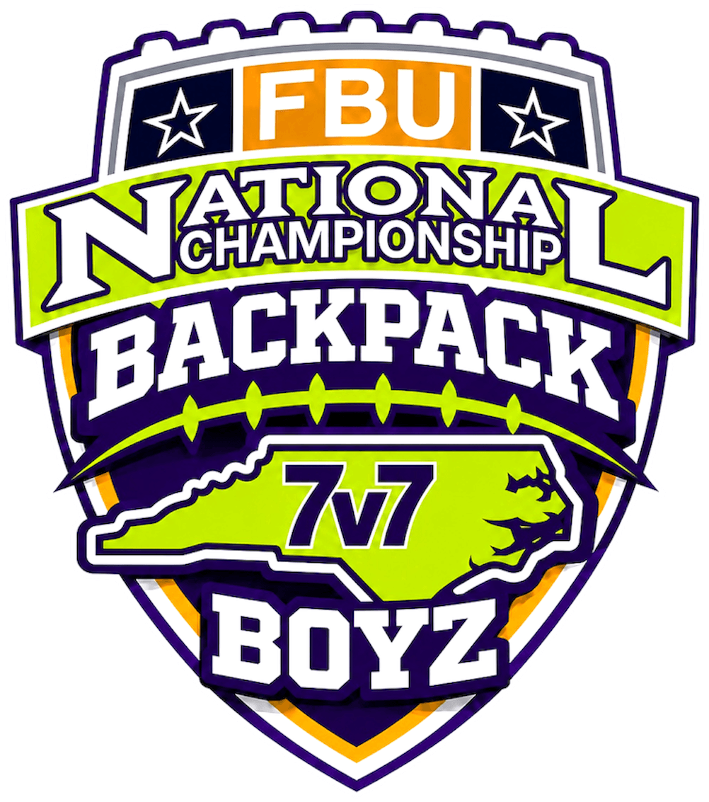 FBU National Championship Backpack Boyz 7v7 crest over the North Carolina state mark